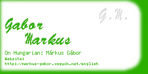 gabor markus business card